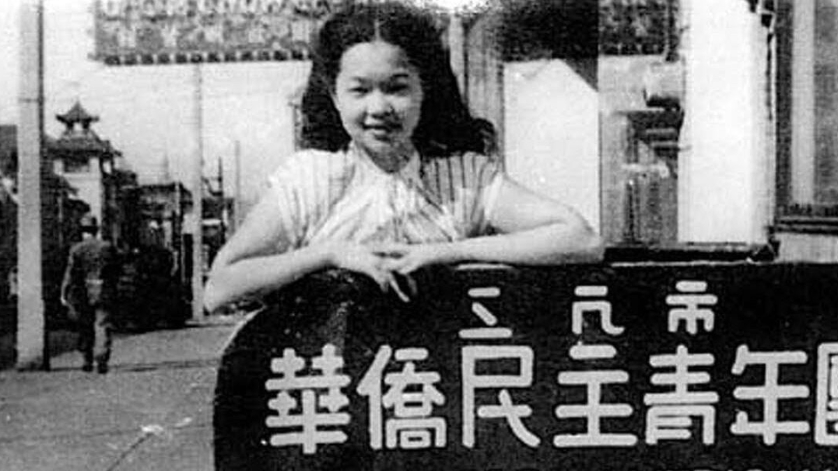 Mary Chan stands outside the Chinese-American Democratic Youth League of San Francisco, whose members were persecuted by the FBI during the Red Scare 
(Image Credit: Amy Chen)